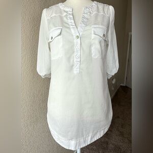 41 Hawthorn White Blouse | XS | Bubble Sleeves | Lightweight & Flowy